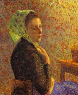 Donna che indossa un foulard verde Donna che indossa un foulard verde