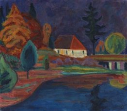 Landschaft mit Haus a Oberau Landschaft mit Haus a Oberau
