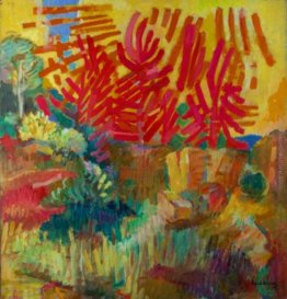 Pini e rocce nella luce della sera Pini e rocce nella luce della sera