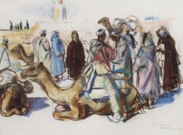 Mercato con i loro cammelli. Marrakesh Mercato con i loro cammelli. Marrakesh