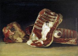 Natura morta ° alette di Pecora e Capo - conter del macellaio Natura morta ° alette di Pecora e Capo - conter del macellaio