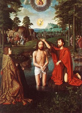 Il Battesimo di Cristo (la sezione centrale del trittico) Il Battesimo di Cristo (la sezione centrale del trittico)