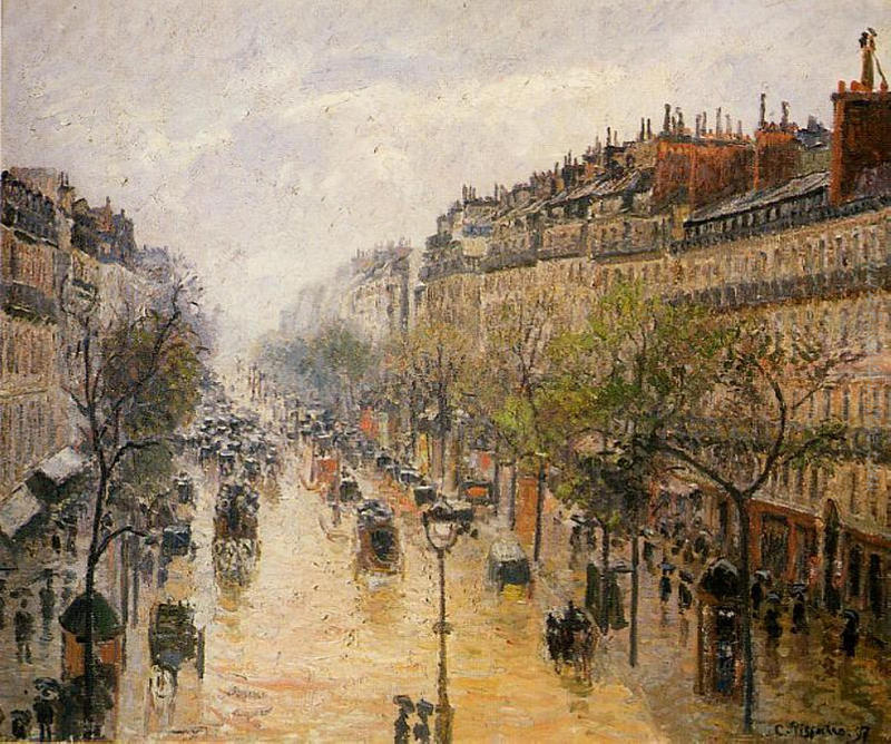 Boulevard Montmartre pioggia di primavera