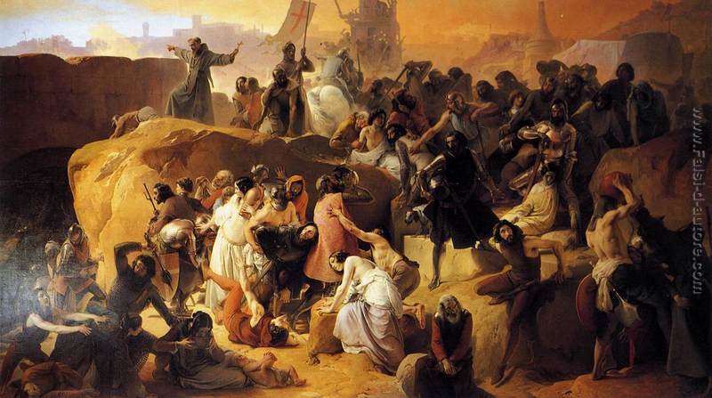 Crociati assetato vicino a Gerusalemme