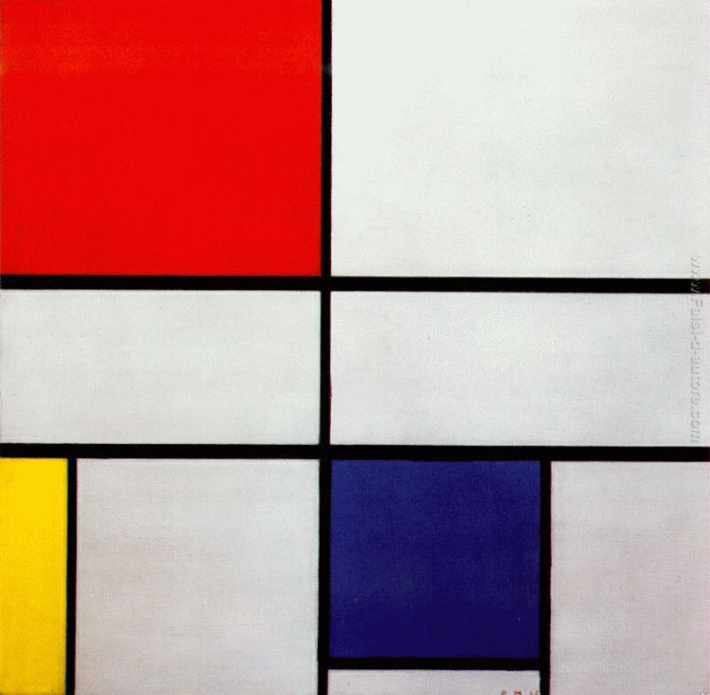 Composizione C (No.III) con rosso, giallo e blu