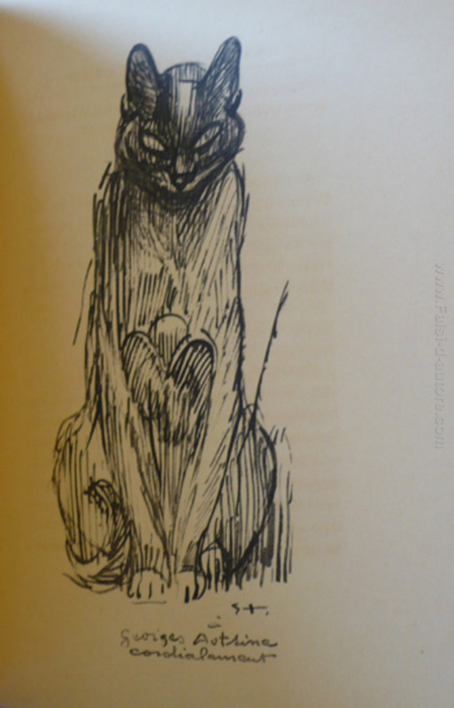 Gatto Siamese Disegno A China Di Theophile Steinlen In Vendita