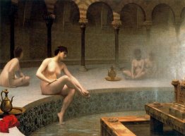 Un bagno, donna che bagna il suo Piedi Un bagno, donna che bagna il suo Piedi