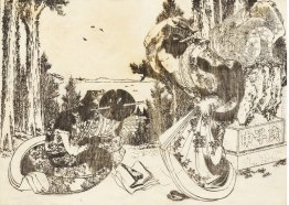 Una donna anziana colpisce un'altra donna con la sua scarpa Una donna anziana colpisce un'altra donna con la sua scarpa