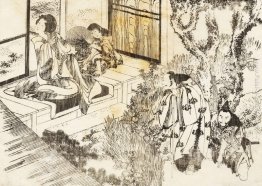 Un uomo sta guardando una bella donna Un uomo sta guardando una bella donna