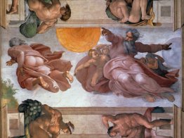 Volta della Cappella Sistina: Creazione del Sole e della Luna Volta della Cappella Sistina: Creazione del Sole e della Luna