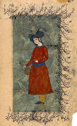 Giovane con una bottiglia e un bicchiere di vino Giovane con una bottiglia e un bicchiere di vino