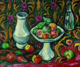 Natura morta con bottiglia, brocca e frutta Natura morta con bottiglia, brocca e frutta