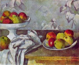 Natura morta con mele e cesto di frutta Natura morta con mele e cesto di frutta