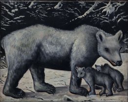 Orso bianco con i suoi cuccioli Orso bianco con i suoi cuccioli