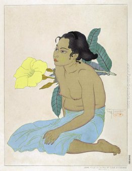 Jeune Fille De Saipan Et Fleurs D'Hibiscus. Marianes Jeune Fille De Saipan Et Fleurs D'Hibiscus. Marianes
