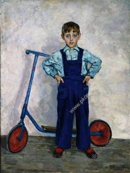 Lavruska con il motorino, un nipote dell'artista Lavruska con il motorino, un nipote dell'artista