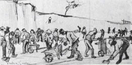 Diggers sabbia in Dekkersduin vicino a L'Aia Diggers sabbia in Dekkersduin vicino a L'Aia