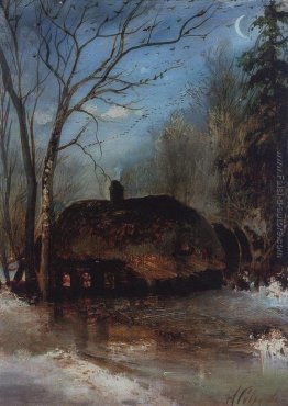 Paesaggio primaverile con cottage Paesaggio primaverile con cottage