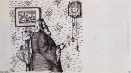 Il sacerdote vicino all'orologio Il sacerdote vicino all'orologio