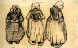 Tre studi di una donna con uno scialle Tre studi di una donna con uno scialle