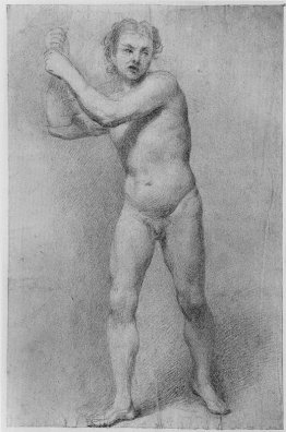 Nude Study di un uomo camminava con la pietra fionda Nude Study di un uomo camminava con la pietra fionda