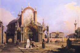 Capriccio di una Chiesa rotondo con una Portico elaborato gotica Capriccio di una Chiesa rotondo con una Portico elaborato gotica