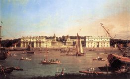 Londra: Greenwich Hospital da riva nord del Tamigi Londra: Greenwich Hospital da riva nord del Tamigi