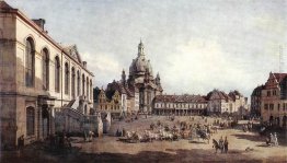 Nuova Piazza del Mercato a Dresda dal Judenhof Nuova Piazza del Mercato a Dresda dal Judenhof