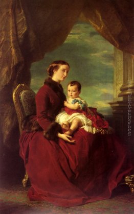 L'imperatrice Eugenia Tenere Luigi Napoleone, il principe imperi L'imperatrice Eugenia Tenere Luigi Napoleone, il principe imperi
