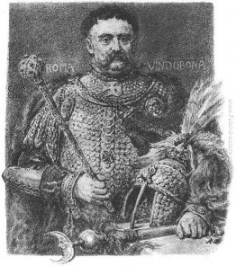 Jan Sobieski, portraited in una armatura scala parata Jan Sobieski, portraited in una armatura scala parata