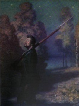 Illustrazione per poema The Picket guardia Illustrazione per poema The Picket guardia