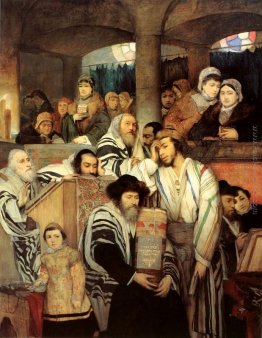 Pregare ebrei nella sinagoga il giorno di Kippur Pregare ebrei nella sinagoga il giorno di Kippur