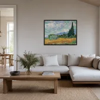 Campo di grano con cipressi — Casa scandinava