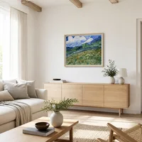 Campo di grano con le montagne sullo sfondo — Casa scandinava