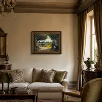 Adolphe Monet Lettura in giardino — Villa italiana