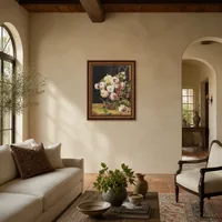 Bouquet di rose alla finestra — Villa italiana
