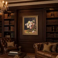Bouquet di rose alla finestra — Biblioteca classica
