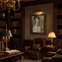 Donna con una cravatta nera — Biblioteca classica