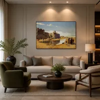 Un Caravan arabo fuori una città fortificata, Egitto — Boutique hotel