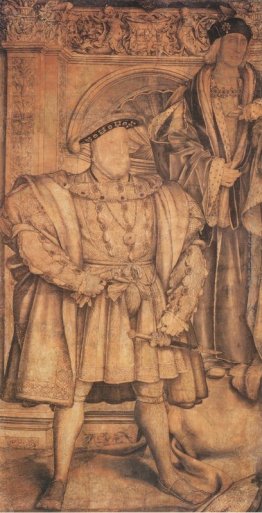 Enrico VIII e Enrico VII, cartone animato per pittura murale a W Enrico VIII e Enrico VII, cartone animato per pittura murale a W