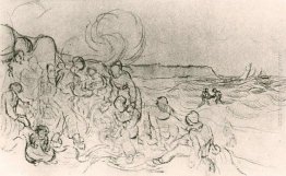 Un gruppo di figure sulla spiaggia Un gruppo di figure sulla spiaggia