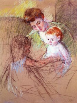 Madre e figlia Guardando il bambino Madre e figlia Guardando il bambino
