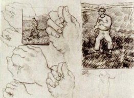 Foglio con due Sowers e Hands Foglio con due Sowers e Hands