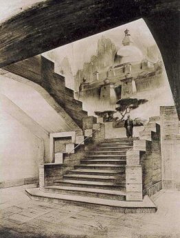 Schizzo di murales con il tema buddista per Nicholas Roerich Mus Schizzo di murales con il tema buddista per Nicholas Roerich Mus