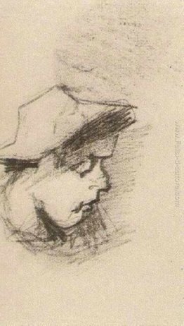 Testa di un uomo con il cappello di paglia Testa di un uomo con il cappello di paglia
