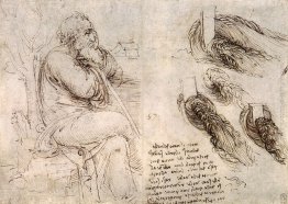 Un uomo seduto, e gli studi e le note sul movimento dell'acqua Un uomo seduto, e gli studi e le note sul movimento dell'acqua