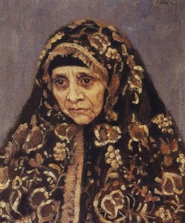 La vecchia donna con un foulard fantasia La vecchia donna con un foulard fantasia