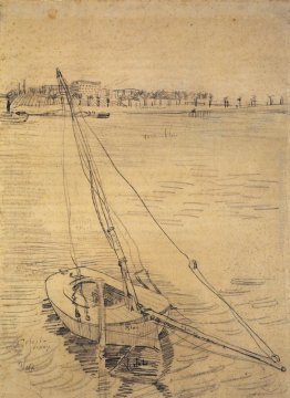 Barca a vela sulla Senna ad Asnières Barca a vela sulla Senna ad Asnières