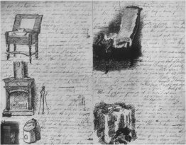 Illustrato lettera scritta alla sua famiglia Illustrato lettera scritta alla sua famiglia