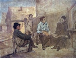 Gli studenti parlano con il monaco Gli studenti parlano con il monaco
